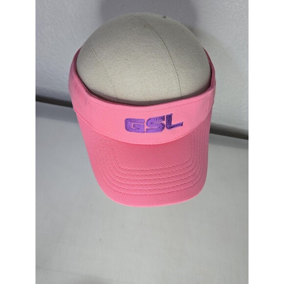 Sport-Tek Hat Cap Strap Back Polyester Athletic Womens Pink Solid Visor Golf - Picture 5 of 7